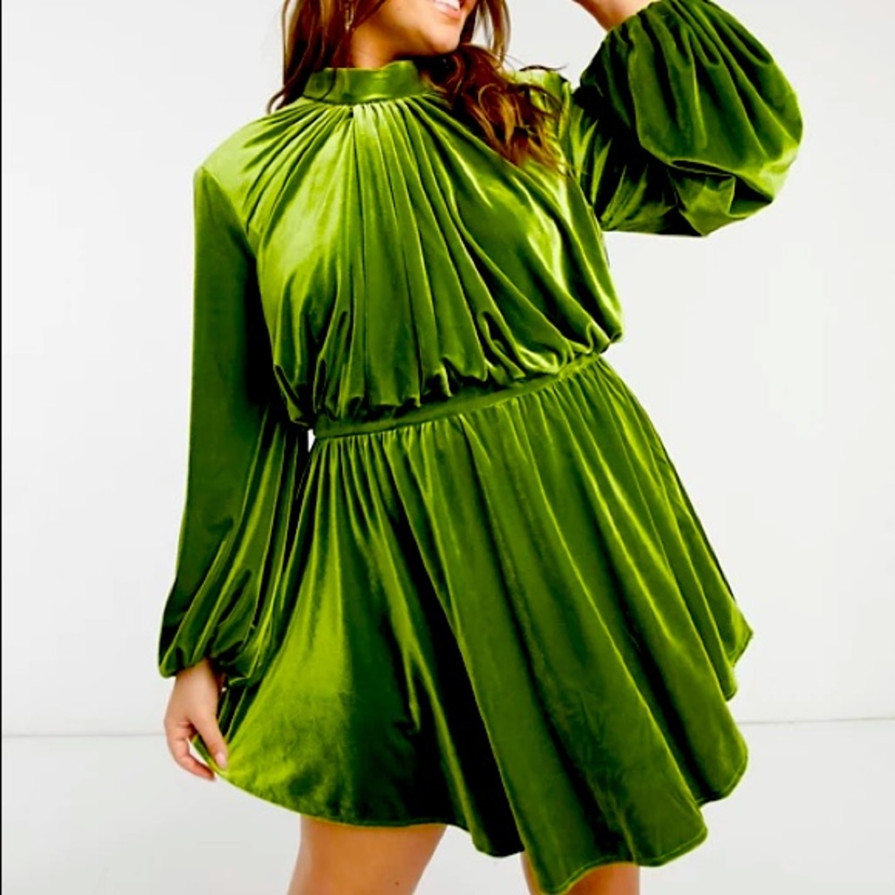 Asos Curve velvet skater dress new